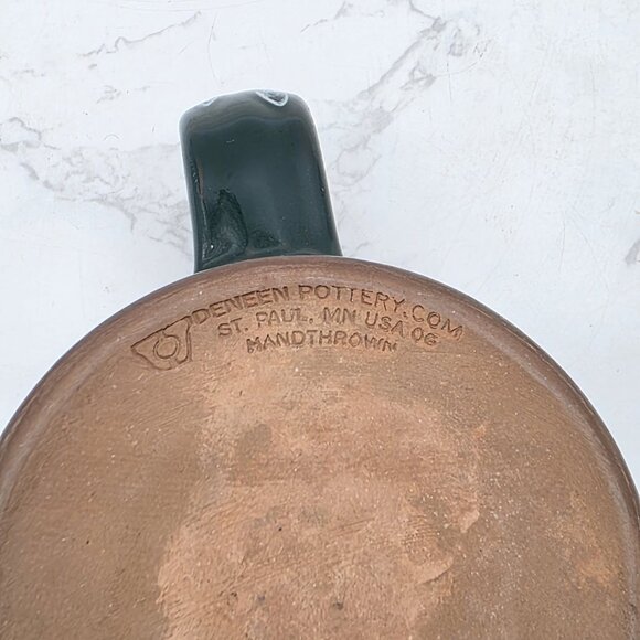 Deneen Pottery Mug Kit Carson County Carousel Horse Colorado Green Drip USA New - Picture 5 of 7